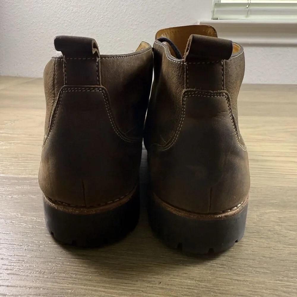 Stacy Adams Boots Men 10.5 Brockton Madison Brown Leather Cap Toe Ankle